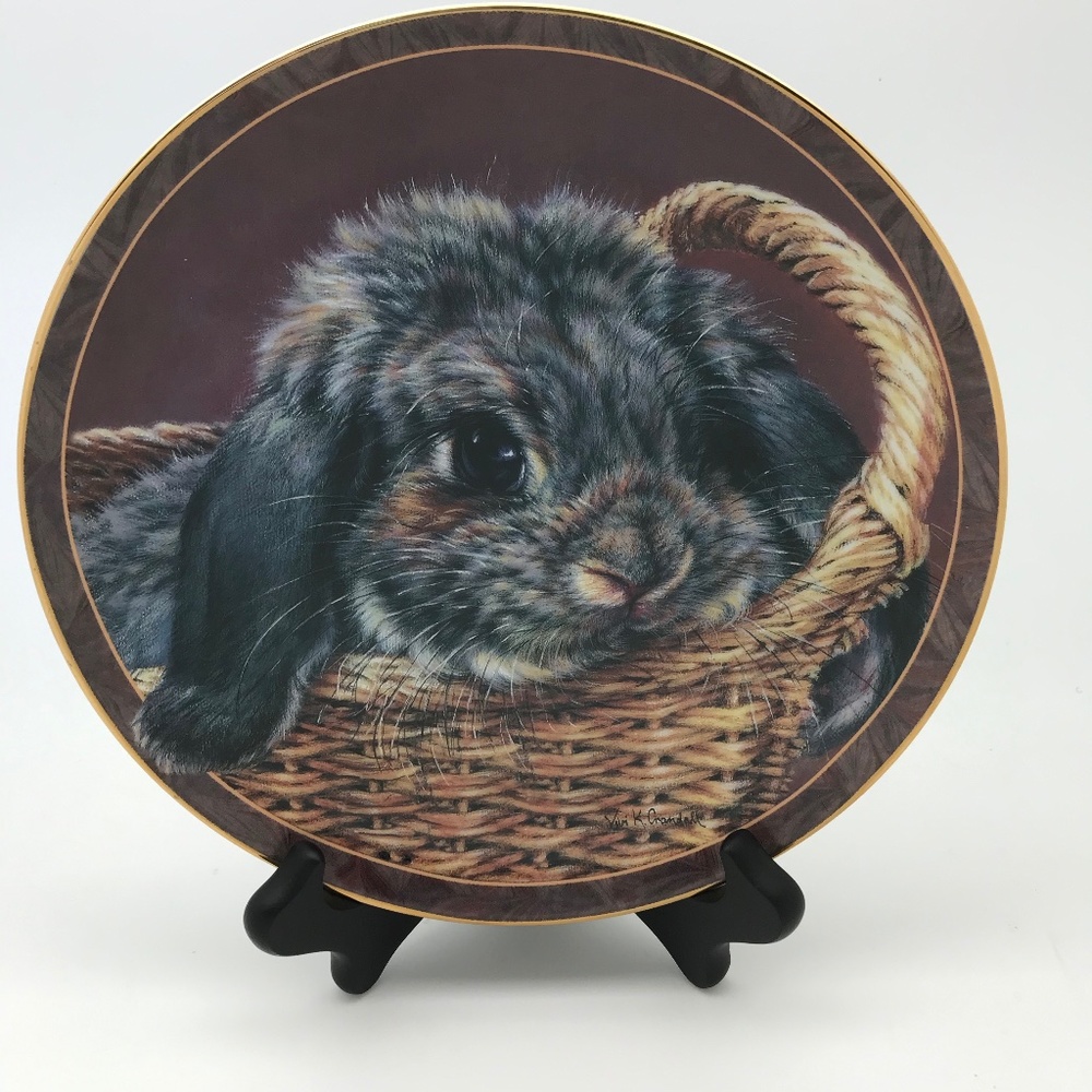 Bradford Exchange Bunny Tales Plate "Basket Case"